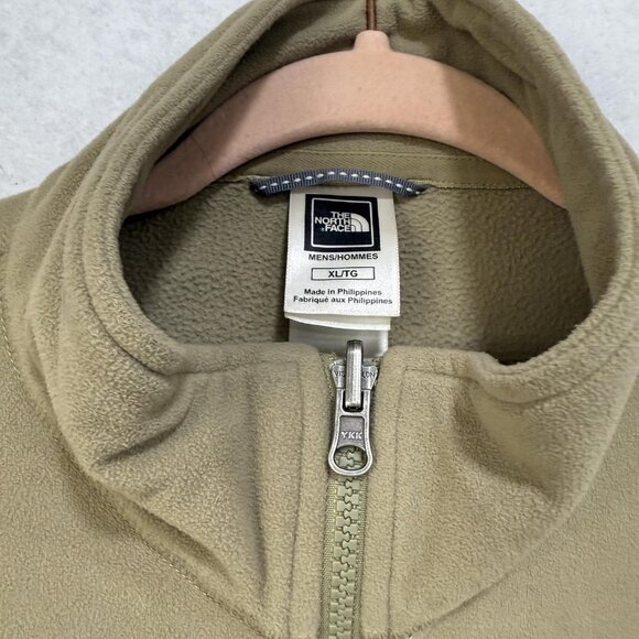 North Face Jacket Mens XL Tan Full Zip TKA 100 Fleece Outdoor Hiking Lightweight - Picture 5 of 11